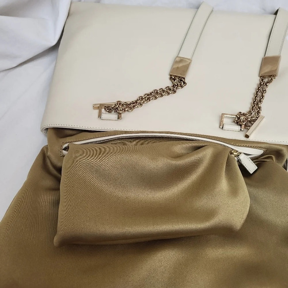 Gianni Versace Cream Chain Flower Handle Handbag - Picture 8 of 10